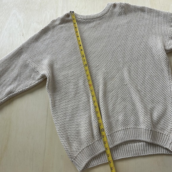 Vintage Eddie Bauer Sweater Mens XL Beige Waffle Knit Cotton Crewneck Pullover - Picture 9 of 12